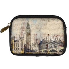 London Westminster Bridge Building Digital Camera Leather Case by Pakrebo