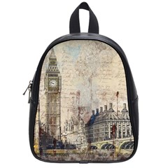 London Westminster Bridge Building School Bag (small) by Pakrebo