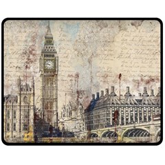 London Westminster Bridge Building Fleece Blanket (medium)  by Pakrebo