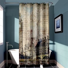 London Westminster Bridge Building Shower Curtain 36  X 72  (stall)  by Pakrebo