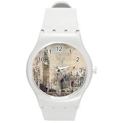 London Westminster Bridge Building Round Plastic Sport Watch (m) by Pakrebo