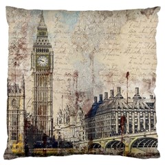 London Westminster Bridge Building Large Cushion Case (one Side) by Pakrebo