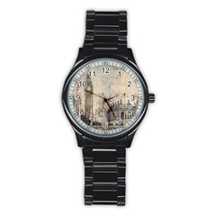 London Westminster Bridge Building Stainless Steel Round Watch by Pakrebo