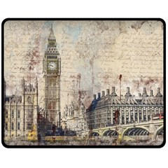 London Westminster Bridge Building Double Sided Fleece Blanket (medium)  by Pakrebo