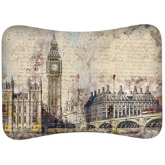 London Westminster Bridge Building Velour Seat Head Rest Cushion by Pakrebo