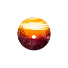 Sun Evening Sunset Sky Landscape Golf Ball Marker by Pakrebo