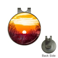 Sun Evening Sunset Sky Landscape Hat Clips With Golf Markers by Pakrebo