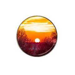 Sun Evening Sunset Sky Landscape Hat Clip Ball Marker by Pakrebo