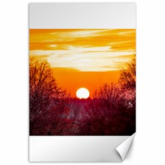 Sun Evening Sunset Sky Landscape Canvas 24  X 36  by Pakrebo