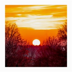 Sun Evening Sunset Sky Landscape Medium Glasses Cloth by Pakrebo