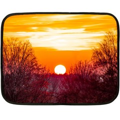 Sun Evening Sunset Sky Landscape Fleece Blanket (mini) by Pakrebo