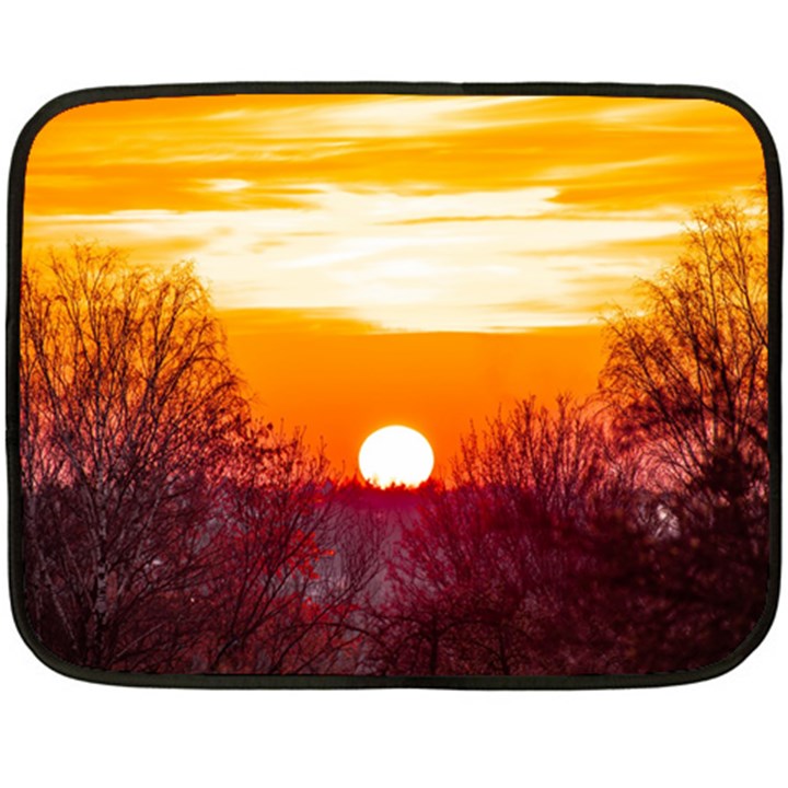 Sun Evening Sunset Sky Landscape Fleece Blanket (Mini)