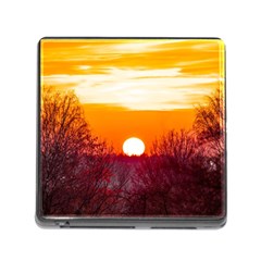 Sun Evening Sunset Sky Landscape Memory Card Reader (square 5 Slot) by Pakrebo