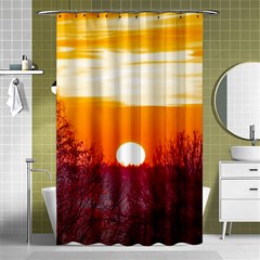 Sun Evening Sunset Sky Landscape Shower Curtain 48  X 72  (small)  by Pakrebo