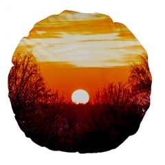 Sun Evening Sunset Sky Landscape Large 18  Premium Flano Round Cushions by Pakrebo