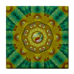 Mandala In Peace And Feathers Tile Coasters by pepitasart