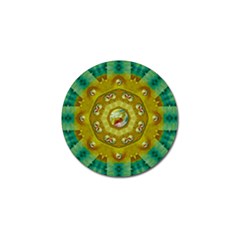 Mandala In Peace And Feathers Golf Ball Marker by pepitasart