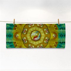 Mandala In Peace And Feathers Hand Towel by pepitasart