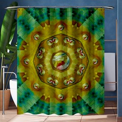 Mandala In Peace And Feathers Shower Curtain 60  X 72  (medium)  by pepitasart