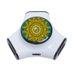 Mandala In Peace And Feathers 3-port Usb Hub by pepitasart