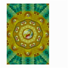 Mandala In Peace And Feathers Small Garden Flag (two Sides) by pepitasart