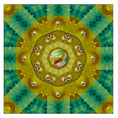 Mandala In Peace And Feathers Large Satin Scarf (square) by pepitasart