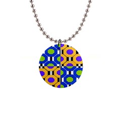 Octagon Blue 1  Button Necklace by impacteesstreetwear