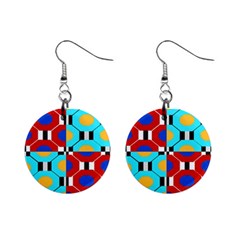 Octagon Red Mini Button Earrings