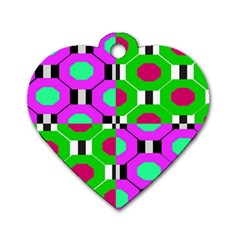 Octagon Purple Dog Tag Heart (two Sides)