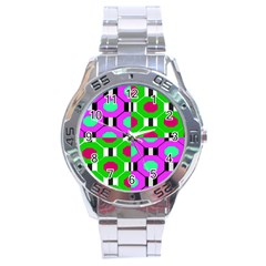 Octagon Purple Stainless Steel Analogue Watch