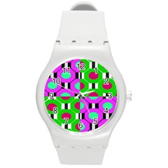 Octagon Purple Round Plastic Sport Watch (m)