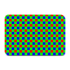 Check Pattern Red, Green, Blue Plate Mats by ChastityWhiteRose