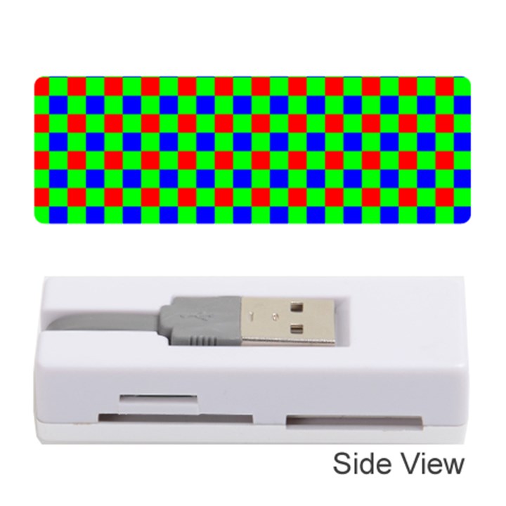 Check Pattern Red, Green, Blue Memory Card Reader (Stick)