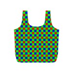 Check Pattern Red, Green, Blue Full Print Recycle Bag (S) Front