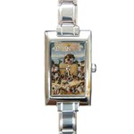 Heronimus Bosch The Haywagon 2 Rectangle Italian Charm Watch Front