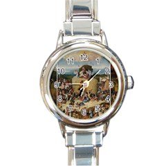 Heronimus Bosch The Haywagon 2 Round Italian Charm Watch