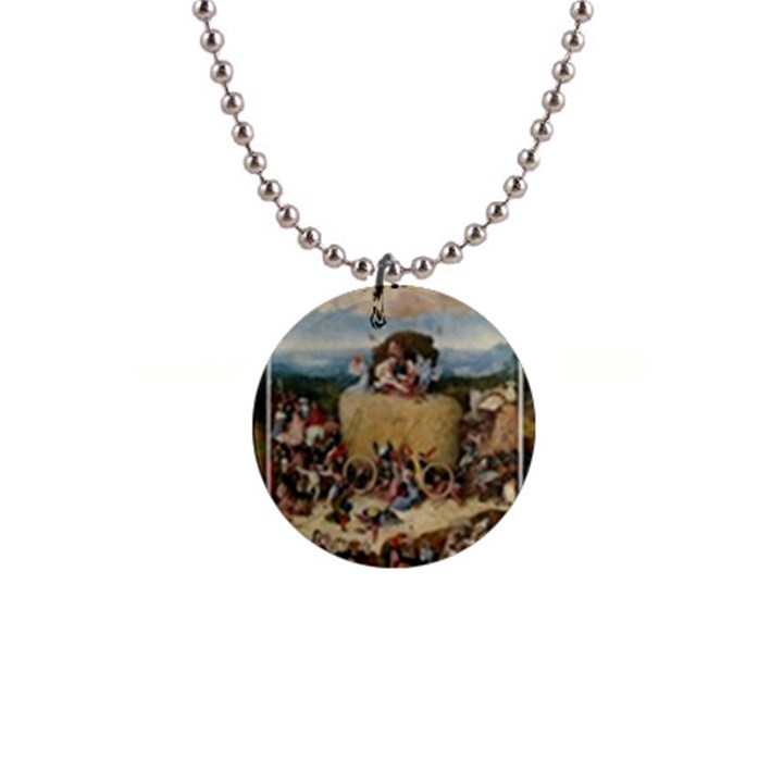 Heronimus Bosch The Haywagon 2 1  Button Necklace