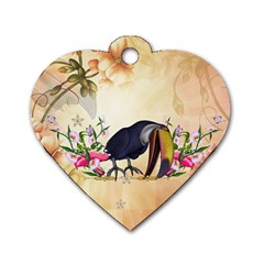 Funny Coutan With Flowers Dog Tag Heart (one Side) by FantasyWorld7