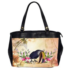 Funny Coutan With Flowers Oversize Office Handbag (2 Sides) by FantasyWorld7