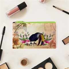 Funny Coutan With Flowers Cosmetic Bag (xs) by FantasyWorld7