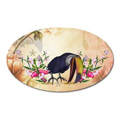 Funny Coutan With Flowers Oval Magnet by FantasyWorld7