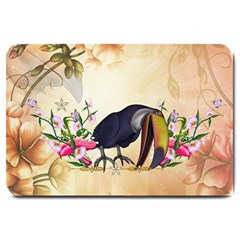 Funny Coutan With Flowers Large Doormat  by FantasyWorld7