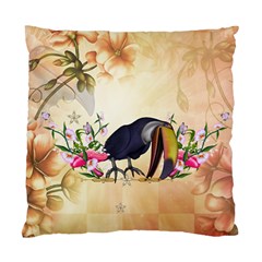 Funny Coutan With Flowers Standard Cushion Case (two Sides) by FantasyWorld7