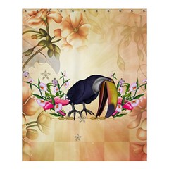 Funny Coutan With Flowers Shower Curtain 60  X 72  (medium)  by FantasyWorld7