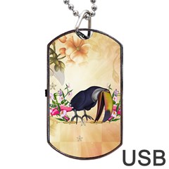 Funny Coutan With Flowers Dog Tag Usb Flash (two Sides) by FantasyWorld7