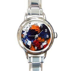 Falling Leaves Round Italian Charm Watch by WILLBIRDWELL