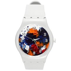 Falling Leaves Round Plastic Sport Watch (m) by WILLBIRDWELL