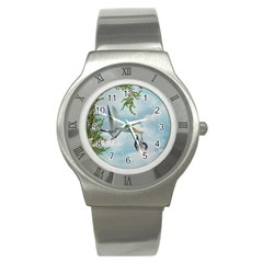 Funny Stork With Creepy Snake Baby Stainless Steel Watch by FantasyWorld7