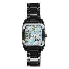 Funny Stork With Creepy Snake Baby Stainless Steel Barrel Watch by FantasyWorld7