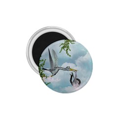 Funny Stork With Creepy Snake Baby 1 75  Magnets by FantasyWorld7